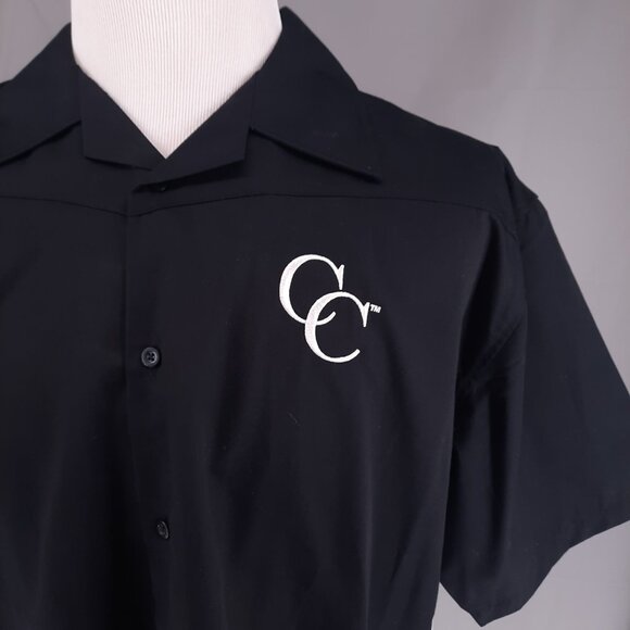 Canadian Club Whiskey Black Camp Shirt Men's Size XL Embroidered Spell out - Picture 3 of 9